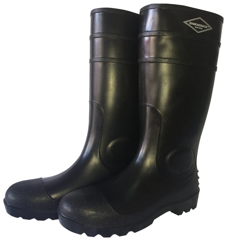 BOOT KNEE PVC MATTE BLK SIZE 9
