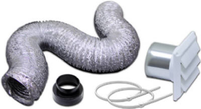 4 In. X 8 Ft. Louvered Exhaust Vent Kit For Bath Fans - 6-piece Set