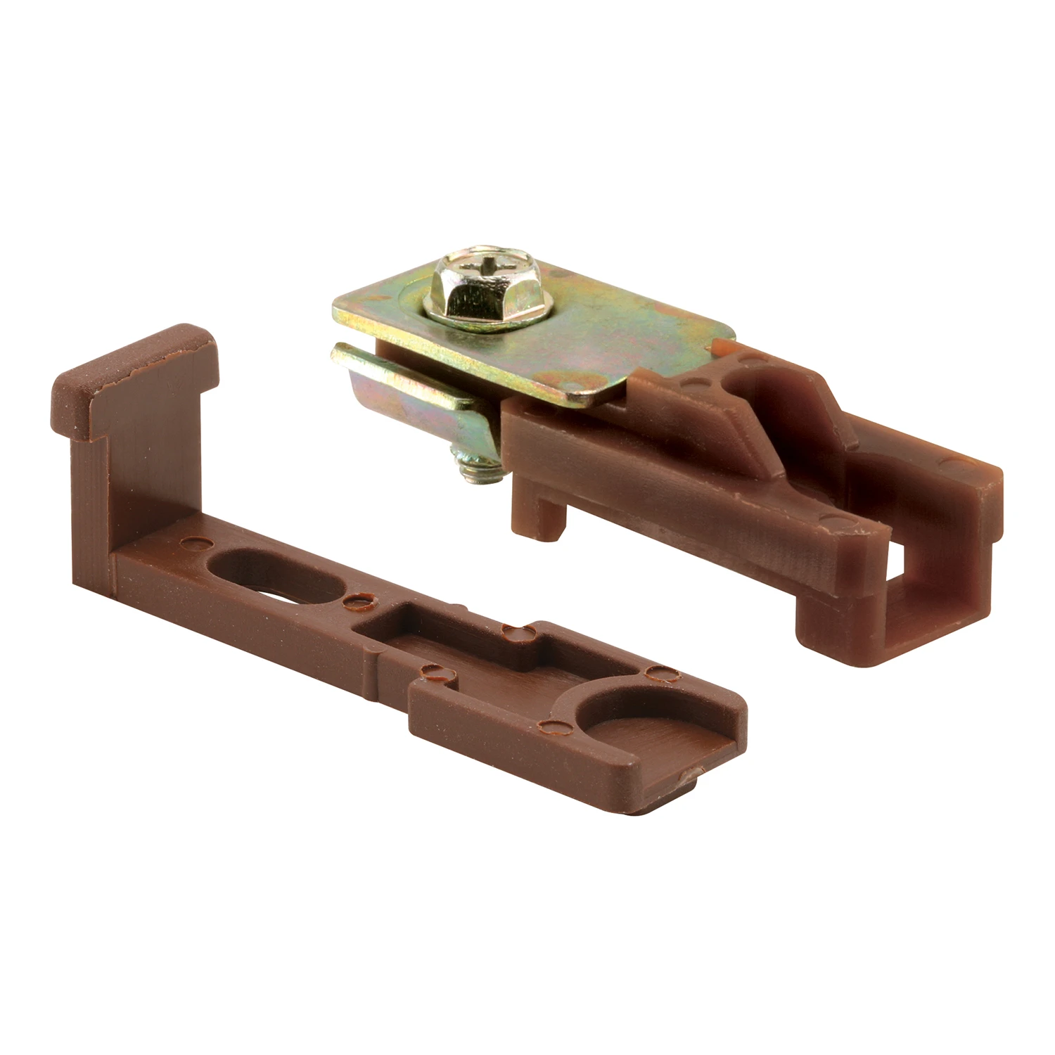 Bi-fold Door Top Pivot Bracket, Plastic Coated Brown, 2 Pieces
