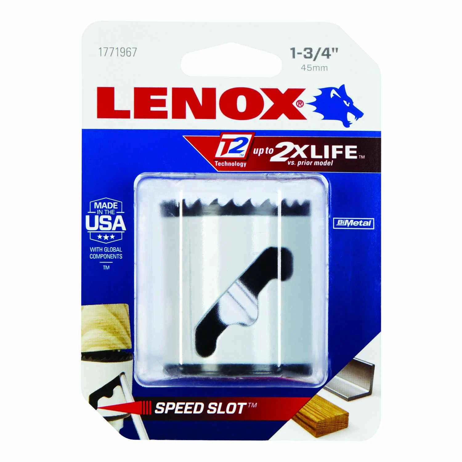 Speed Slot 1-3/4 In. Bi-metal Hole Saw For Heavy-duty Cutting