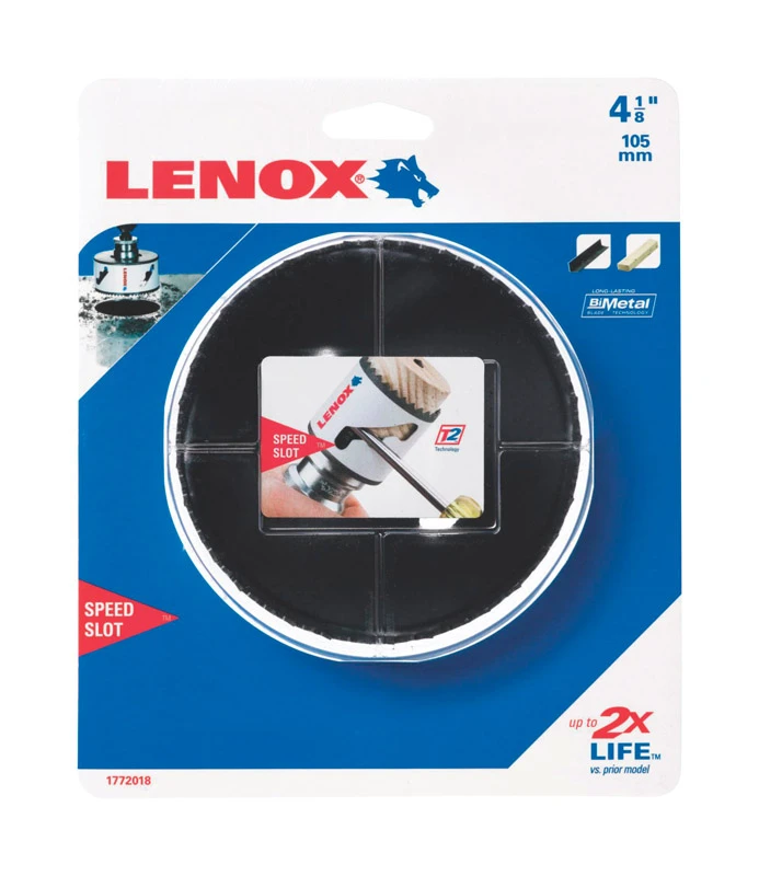 Speed Slot 4-1/8 In. Bi-metal Hole Saw With 1-5/8 In. Cutting Depth