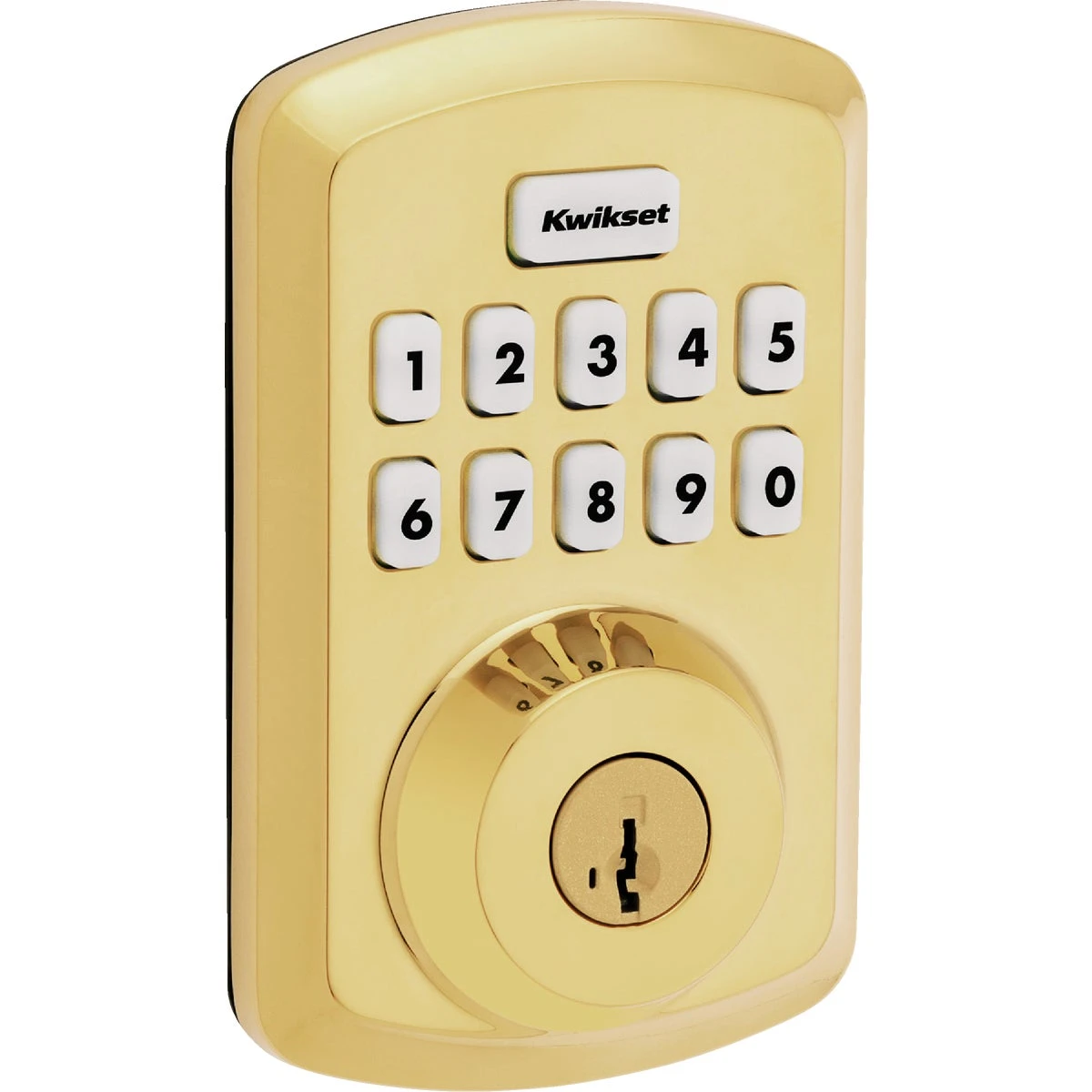 Powerbolt 250 Electronic Deadbolt Keypad Lock, Polished Brass Finish