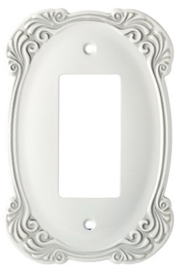 Decorator Rocker/GFI Wall Plate, 1-Gang, Arboresque, White Antique Zinc