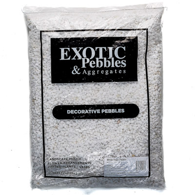 245410 20 Lbs White Exotic Bean Pebbles For Landscaping And Decorative Use