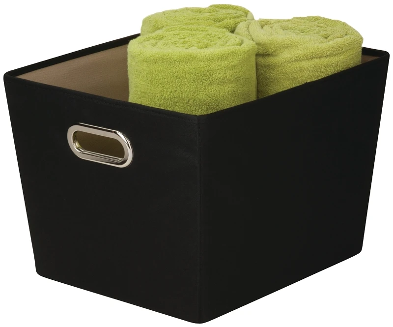 Black Fabric Storage Bin 11 In. H X 13 In. W X 16 In. D