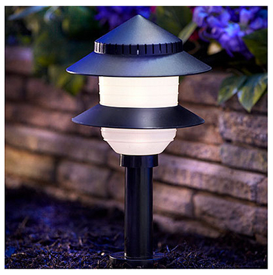 4-watt Low-voltage 2-tier Black Outdoor Landscape Path Light - Model 97171