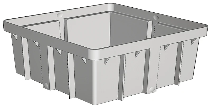 12 Inch Square Catch Basin Riser, 7 Inch Depth, Polypropylene