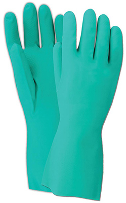 Unisex Indoor/outdoor Nitrile Chemical Safety Gloves Green Medium