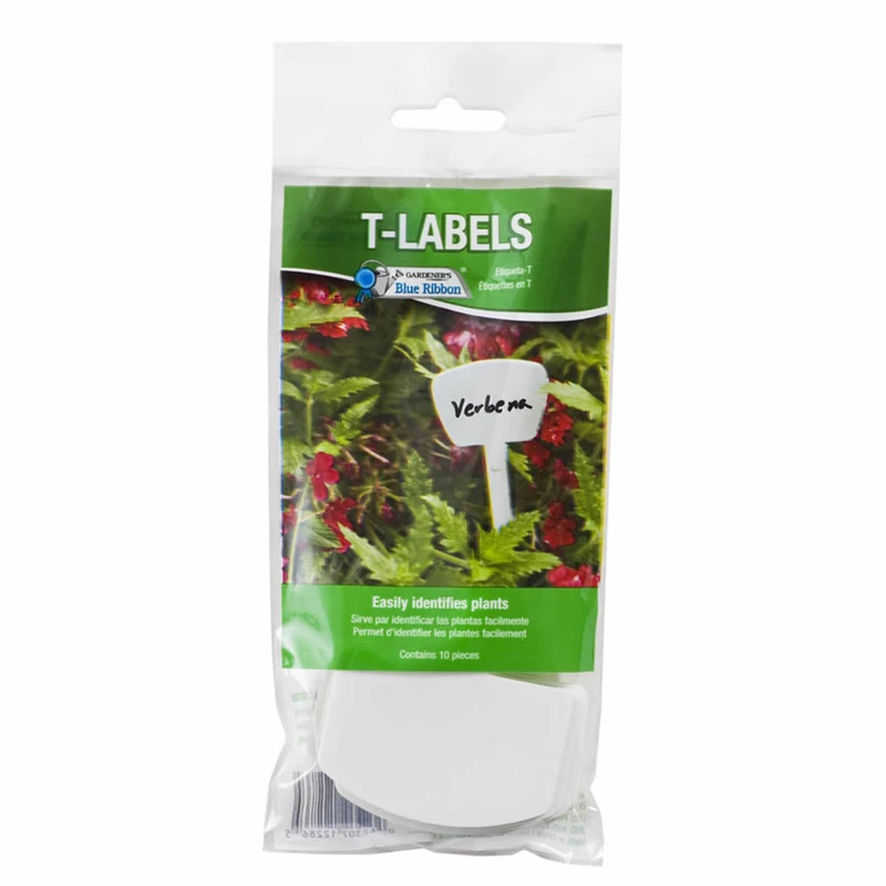 6 In. T-labels, White Background, 10 Pk, Model T023b