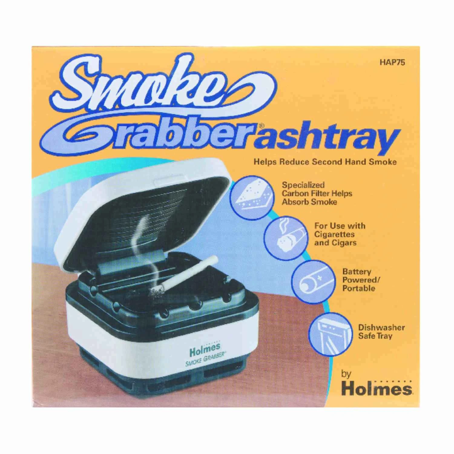 Hap75-uc2 Smokeless White Plastic Ashtray With Pop-up Cover