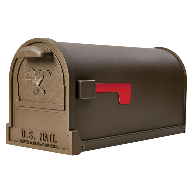 Arlington Classic Galvanized Steel Post Mount Mailbox In Bronze