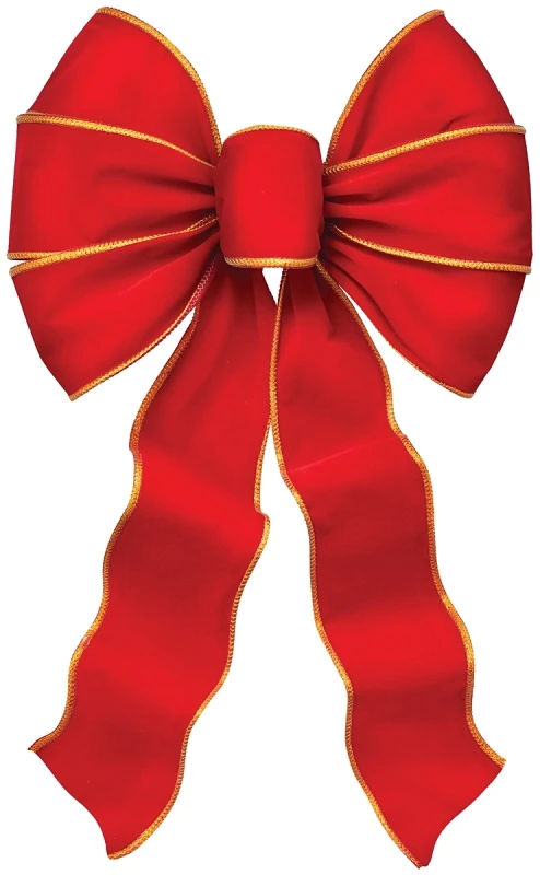 Red Velvet Christmas Bow, 10 x 18 In.