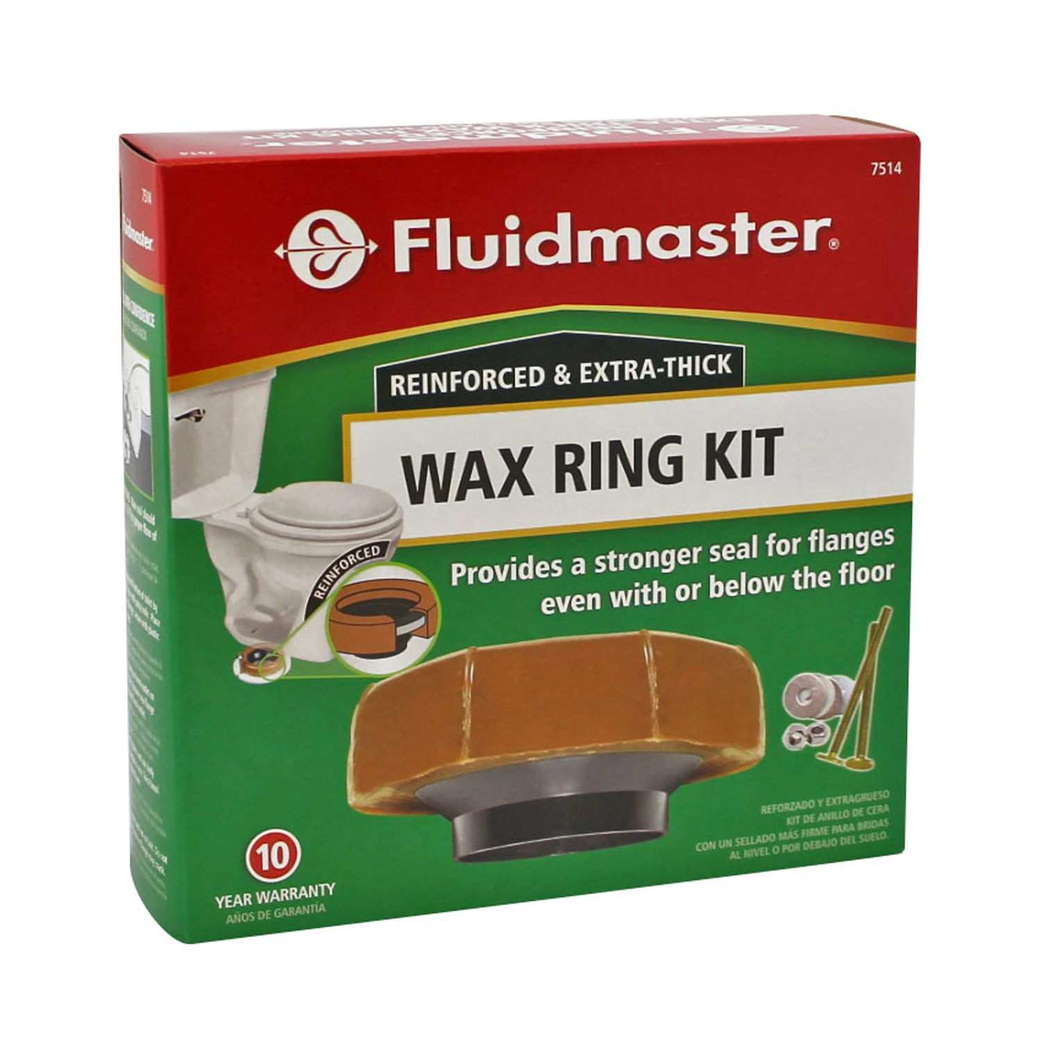 7514 Reinforced Extra Thick Wax Ring With Flange And Bolts - Bronze Oil Rubbed