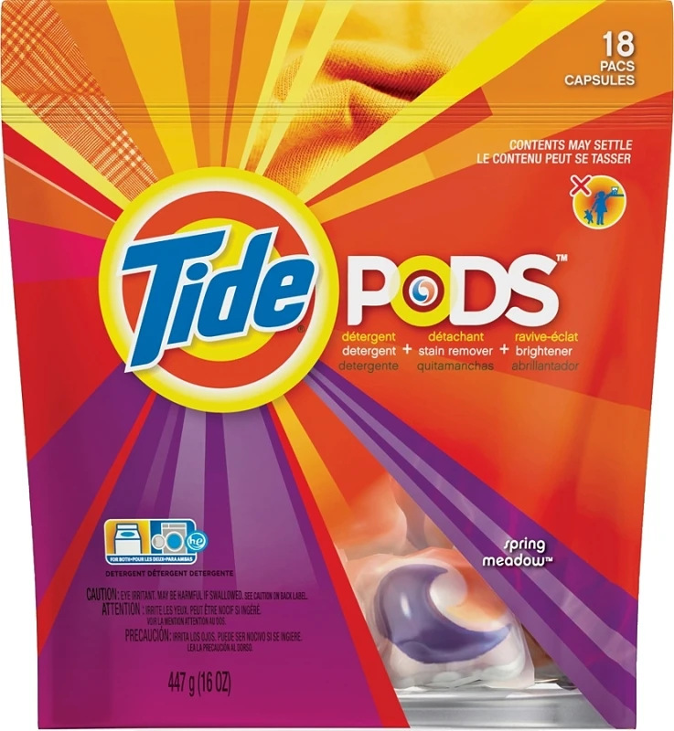 Tide 93120 Pods Laundry Detergent, 16 Count, Spring Meadow