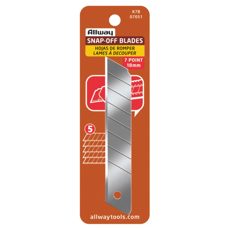 Carbon Steel 7 Point Segmented Replacement Snap Blades 5 Pk, Model K7b