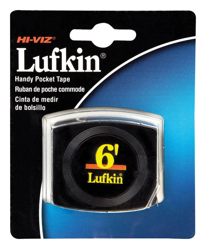 W616 6 Ft. L X 0.25 In. W Handy Pocket Tape Measure, Black, 1 Pk