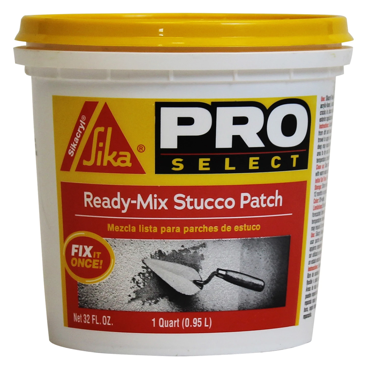 Pro Select 1 Quart Indoor And Outdoor Acrylic Stucco Patch For Repairs