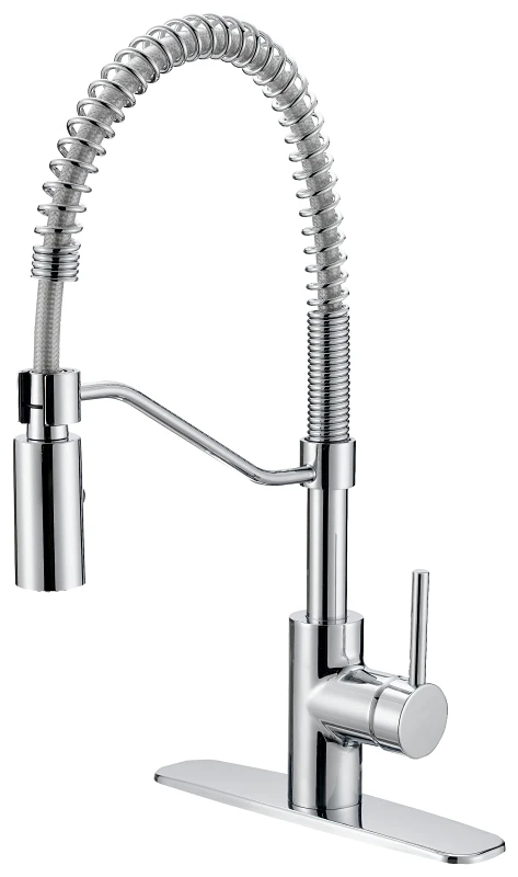 Commercial Spring Pull-down Kitchen Faucet, Chrome, 1.8 Gpm, Model Fp4a0096cp