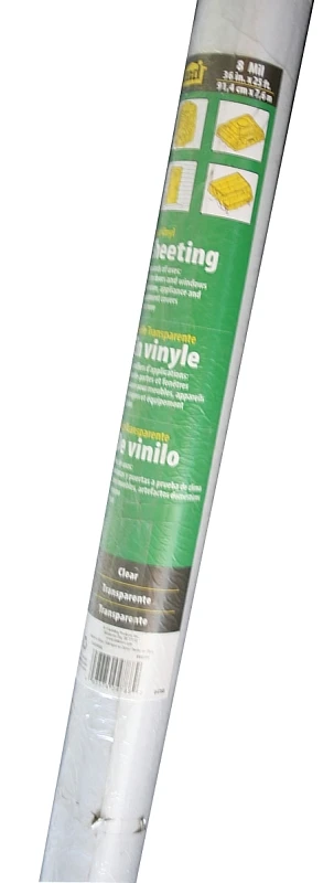 36 In. X 25 Ft. 8 Mil Clear Vinyl Sheeting Weatherstrip For Indoor And Outdoor Use