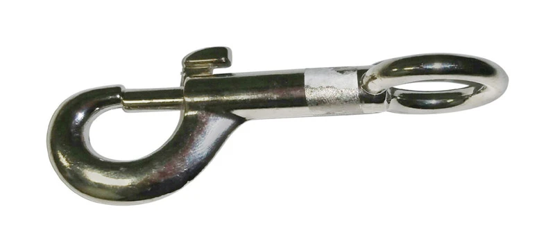 1/2 In. Diameter X 3-1/4 In. Length Nickel-plated Zinc Bolt Snap 160 Lb