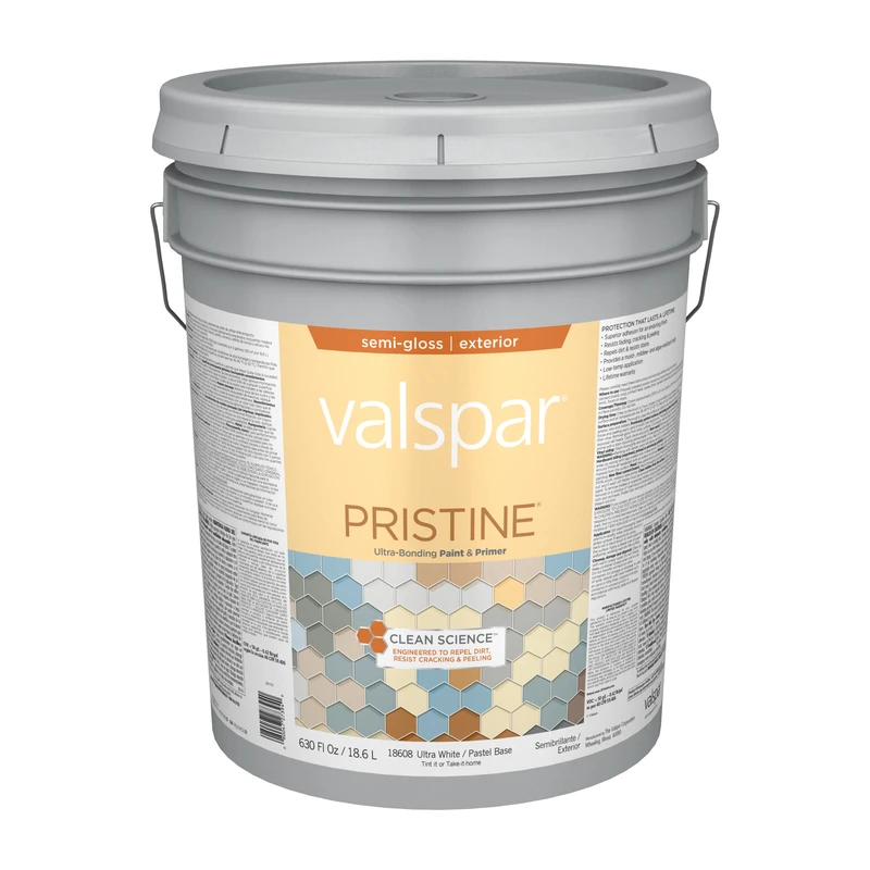 Pristine Semi-gloss Paint And Primer Ultra White Base Exterior 5 Gallon