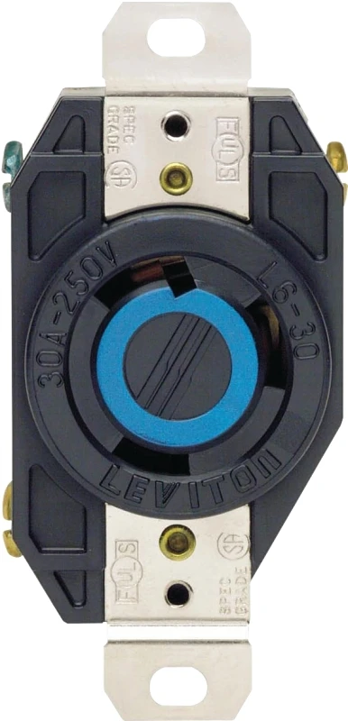 Leviton V-0-MAX 30 amps 250 V Single Black Locking Receptacle L6-30R 1 pk