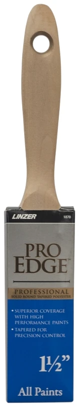 Pro Edge 1-1/2 In. Flat Paint Brush With Polyester Blend Bristles
