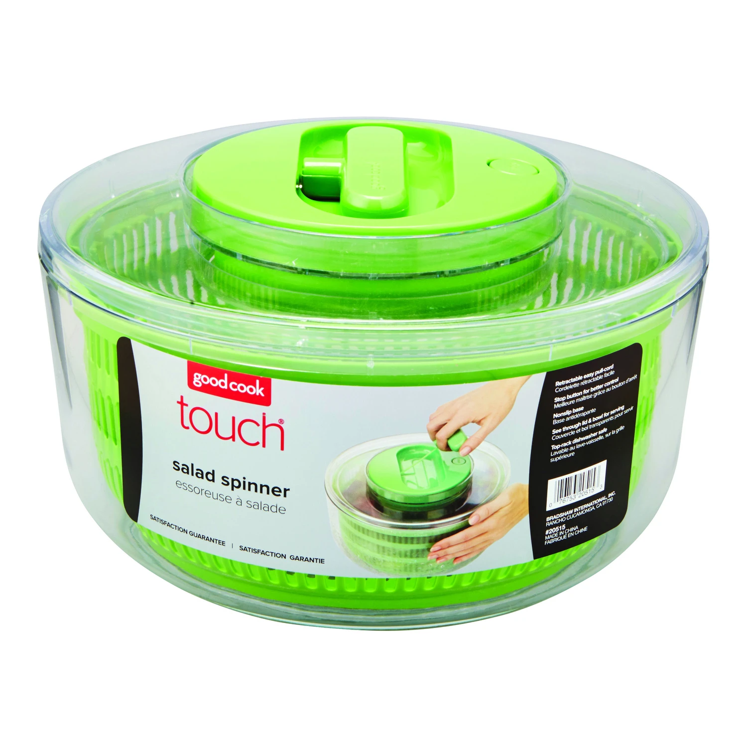 Touch Green/clear Plastic Salad Spinner 1 Pk, Model 20515, Bpa Free