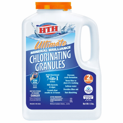 Ultimate Mineral Brilliance Chlorine Granules, 5 Lbs For Cleaner Swimming Pools