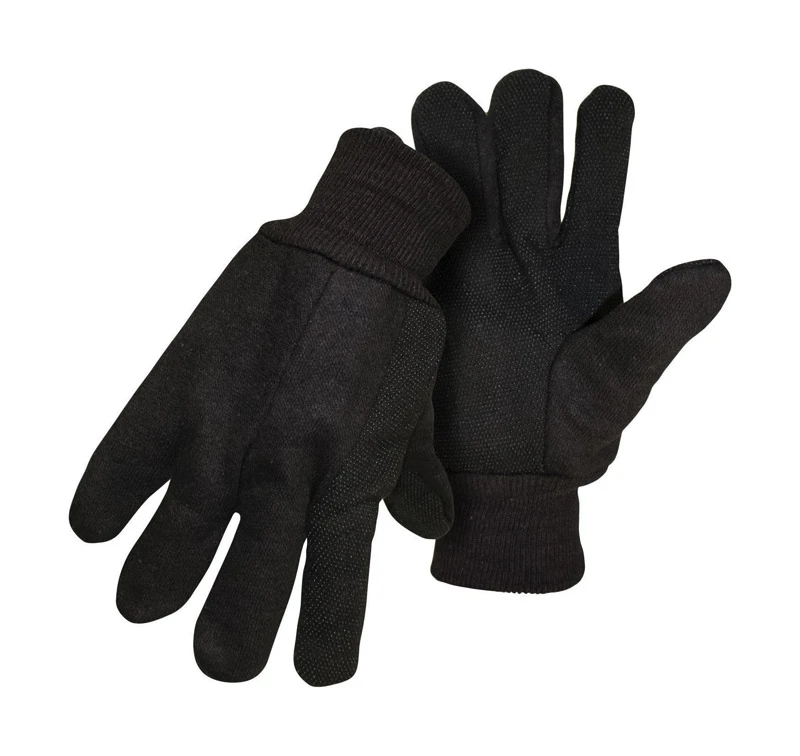 Men's Indoor/outdoor Dotted Jersey Work Gloves Brown Large 1 Pair
