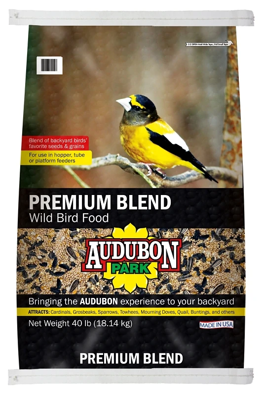 Premium Blend Wild Bird Food, 40 Lb - Attracts Various Backyard Birds