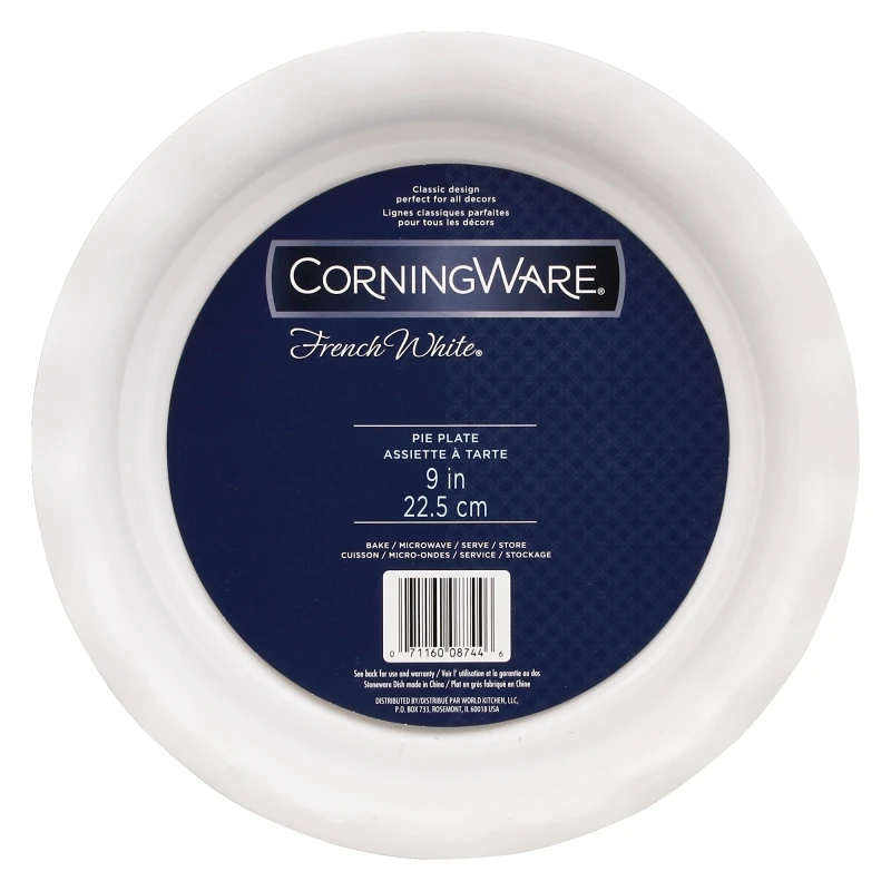 9 In. W X 9 In. L Ceramic Pie Plate In French White