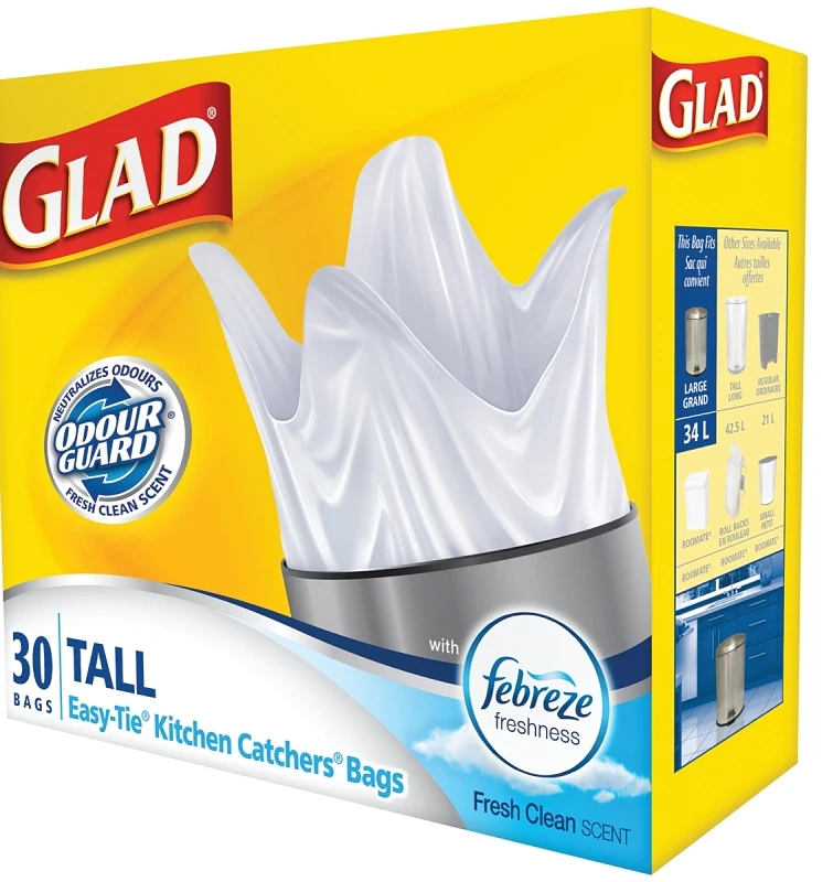 Kitchen Catchers Tall Garbage Bags - 45 Litres, 30 Count, Fresh Clean Scent