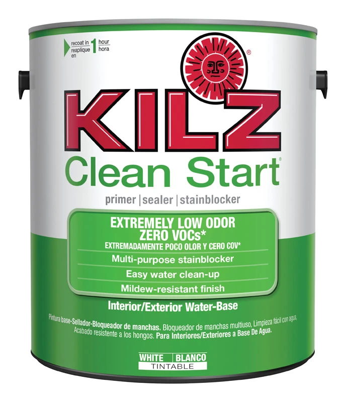 Clean Start Flat White Water-based Primer And Sealer For All Surfaces 1 Gallon