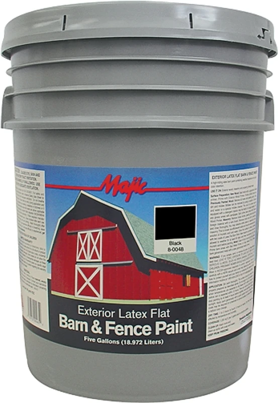 8-0048-5 Latex Flat Black Barn And Fence Paint 5 Gallon