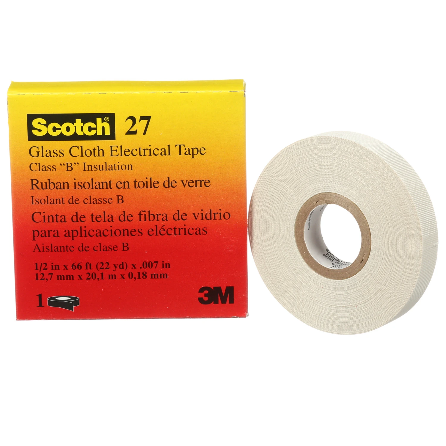 1/2 In. W X 66 Ft. L White Rubber Glass Cloth Electrical Tape Model 27