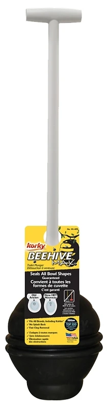 Beehive Max Toilet Plunger, 23 In, Black, Model 99-4a