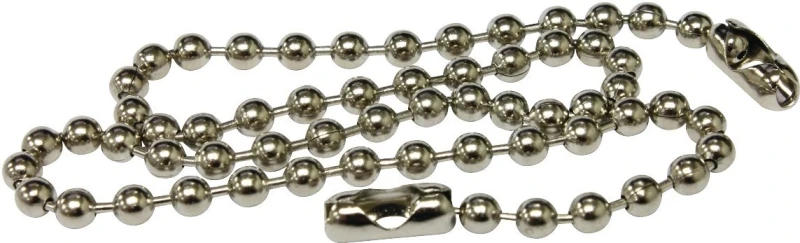 11 Inch Polished Chrome Beaded Chain For Sink And Tub Stoppers