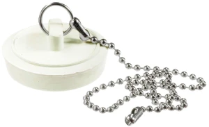 1-3/4 In. White Rubber Drain Stopper With Chain - Model Pp820-7