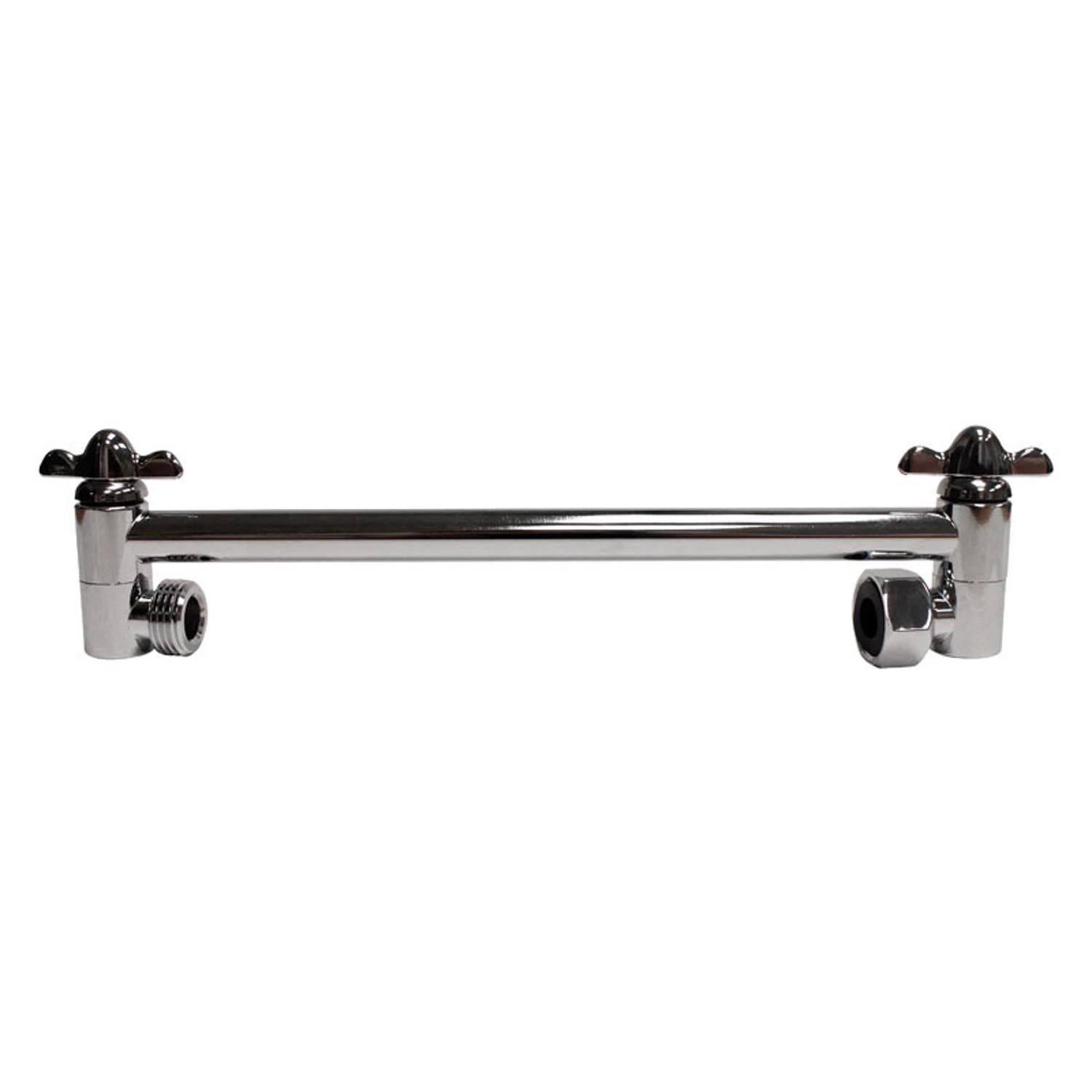 Chrome Brass 11 In. Adjustable Shower Arm With Dual Pivot Points