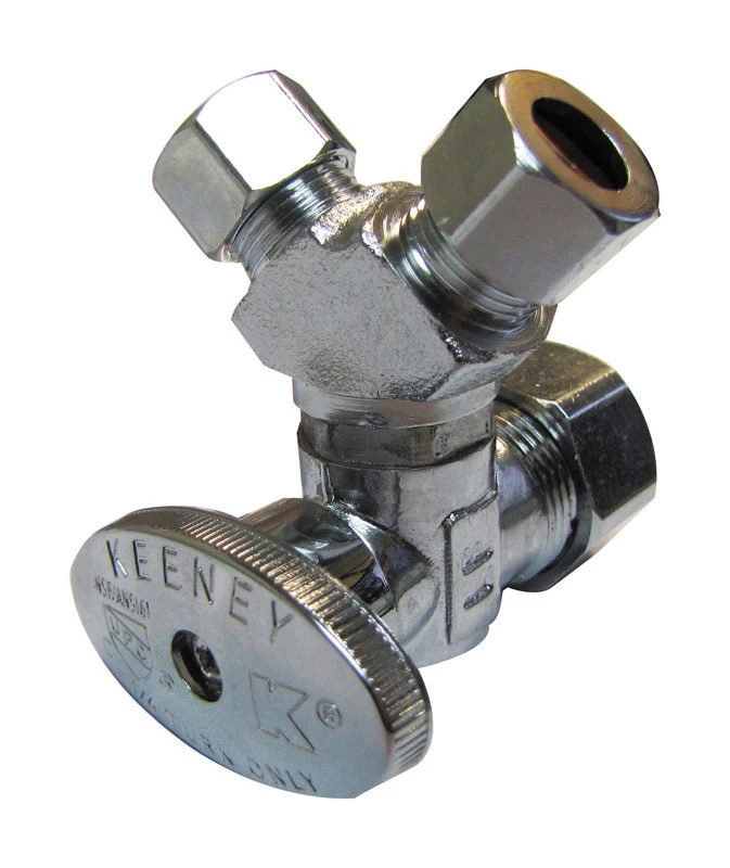 5/8 In. Compression X 3/8 In. Compression Brass 3-way Valve