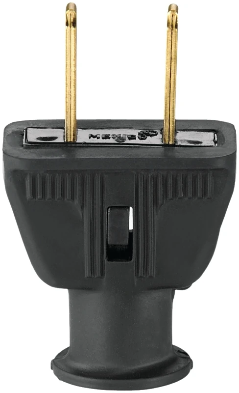 Eagle 183-6bk-box Black Flat Rubber Plug Polarized 125 Vac 15 A
