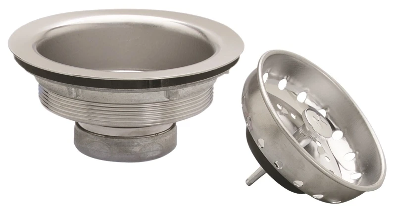 Chrome Plastic And Stainless Steel Sink Strainer 3-1/2 Inch Diameter
