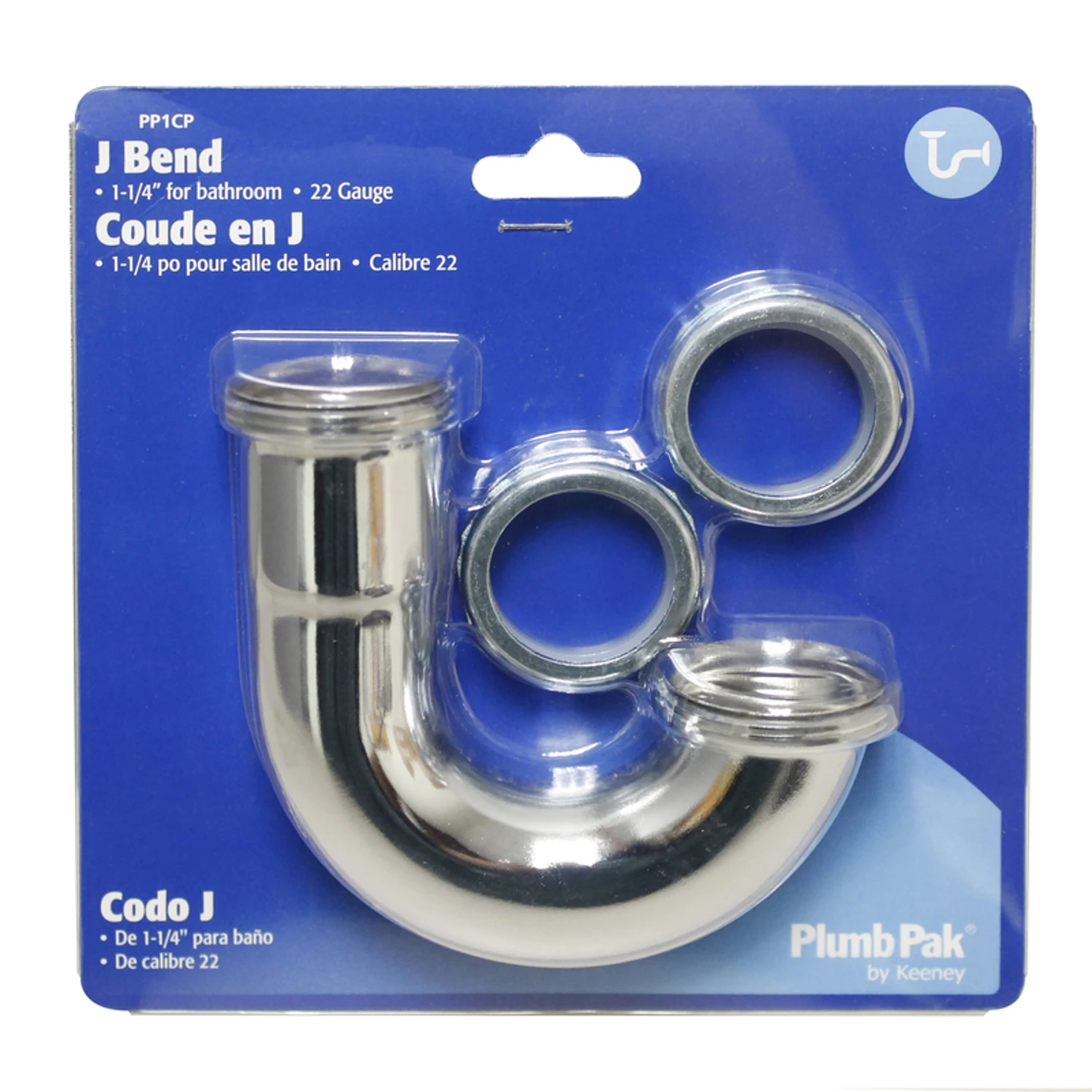 1-1/4 In. Diameter Brass J-bend With Chrome Plated Finish