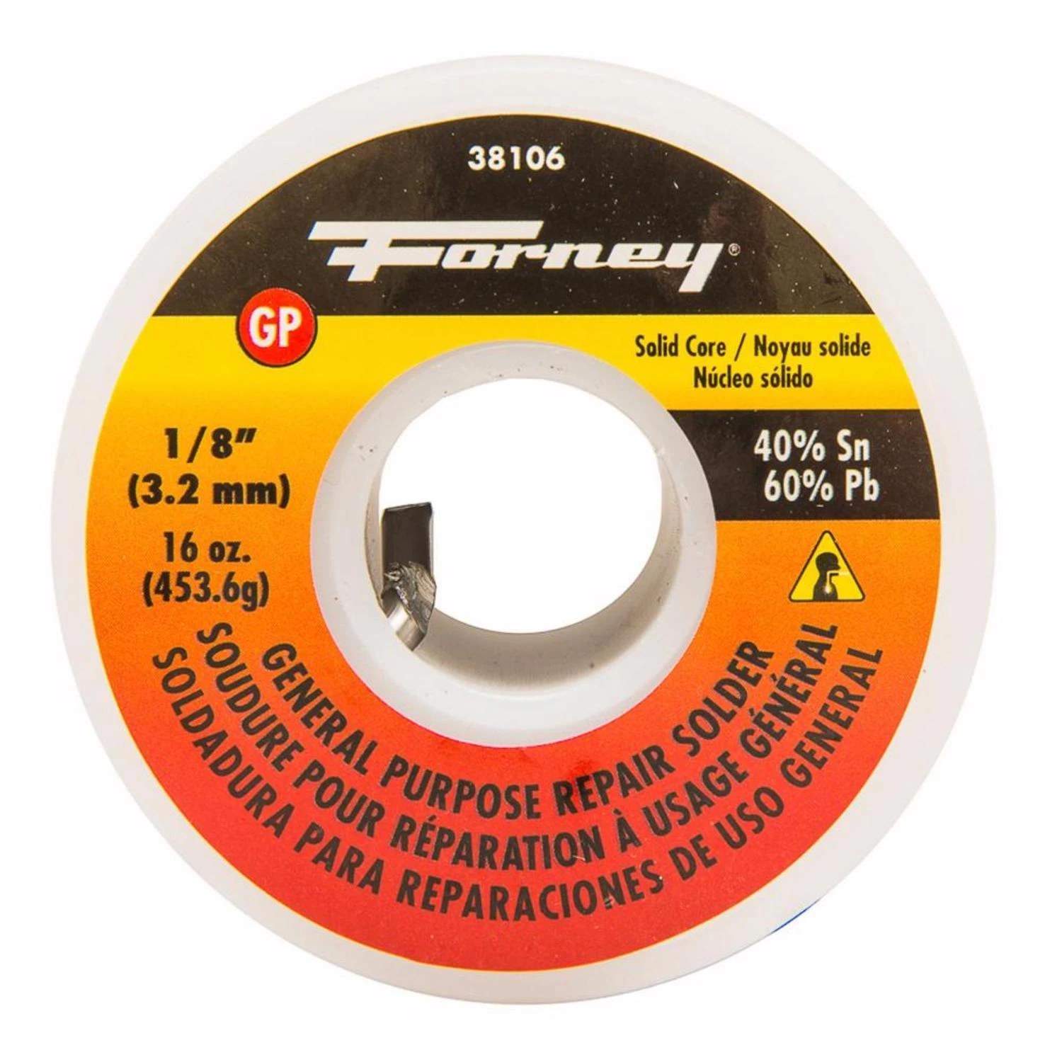 16 Oz Solid Wire Solder 0.13 In. Diameter Tin/lead Alloy 40/60