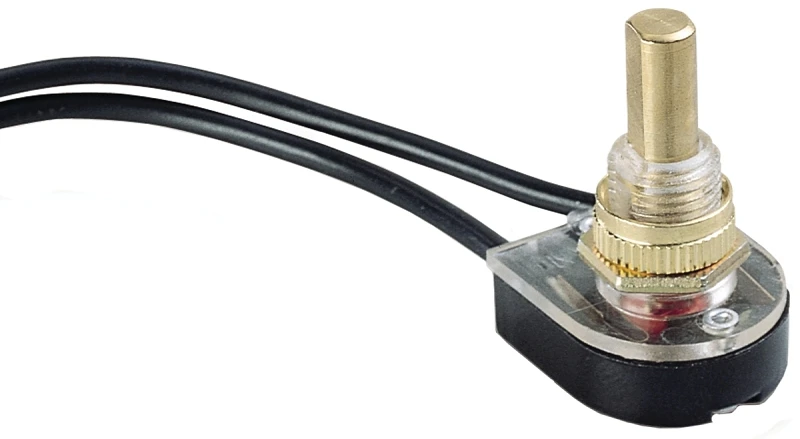 6 Amps Single Pole Push Button Switch Brass 1 Pk, Model Gsw-25