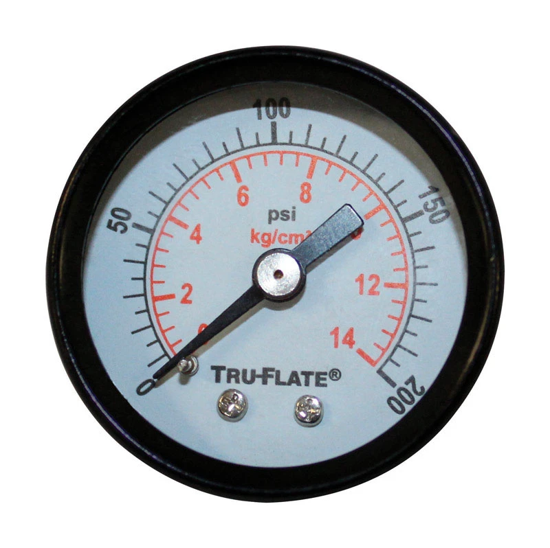 Plastic/steel Mini Air Line Rugged Gauge 1/8 In. Npt 200 Psi