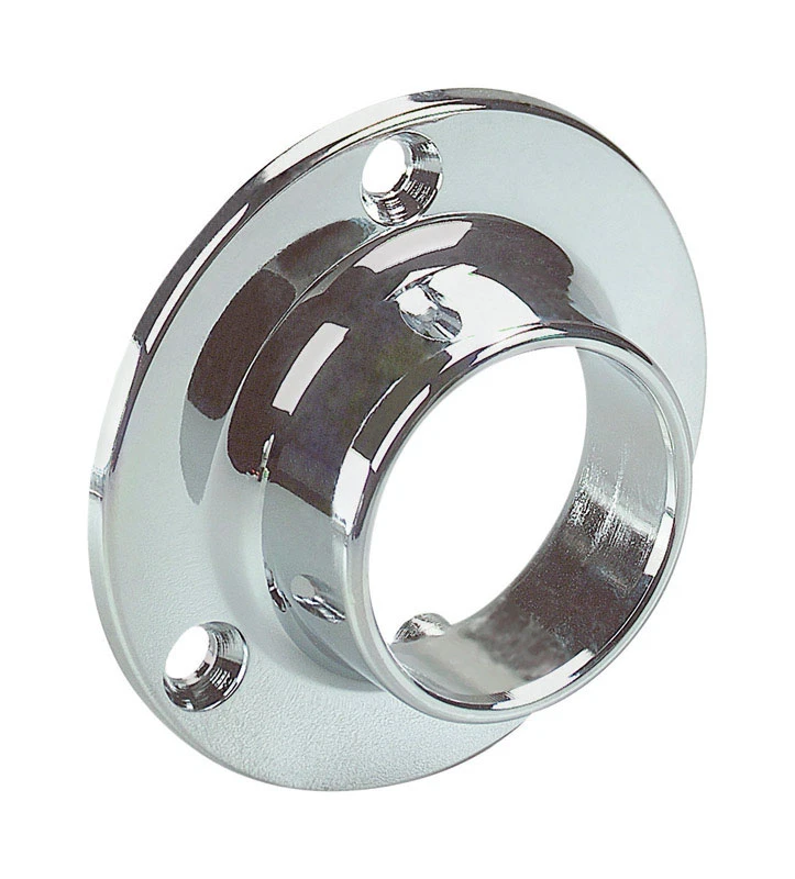 1-1/8 In. L X 1-5/16 In. D Polished Chrome Steel Closet Rod Flange