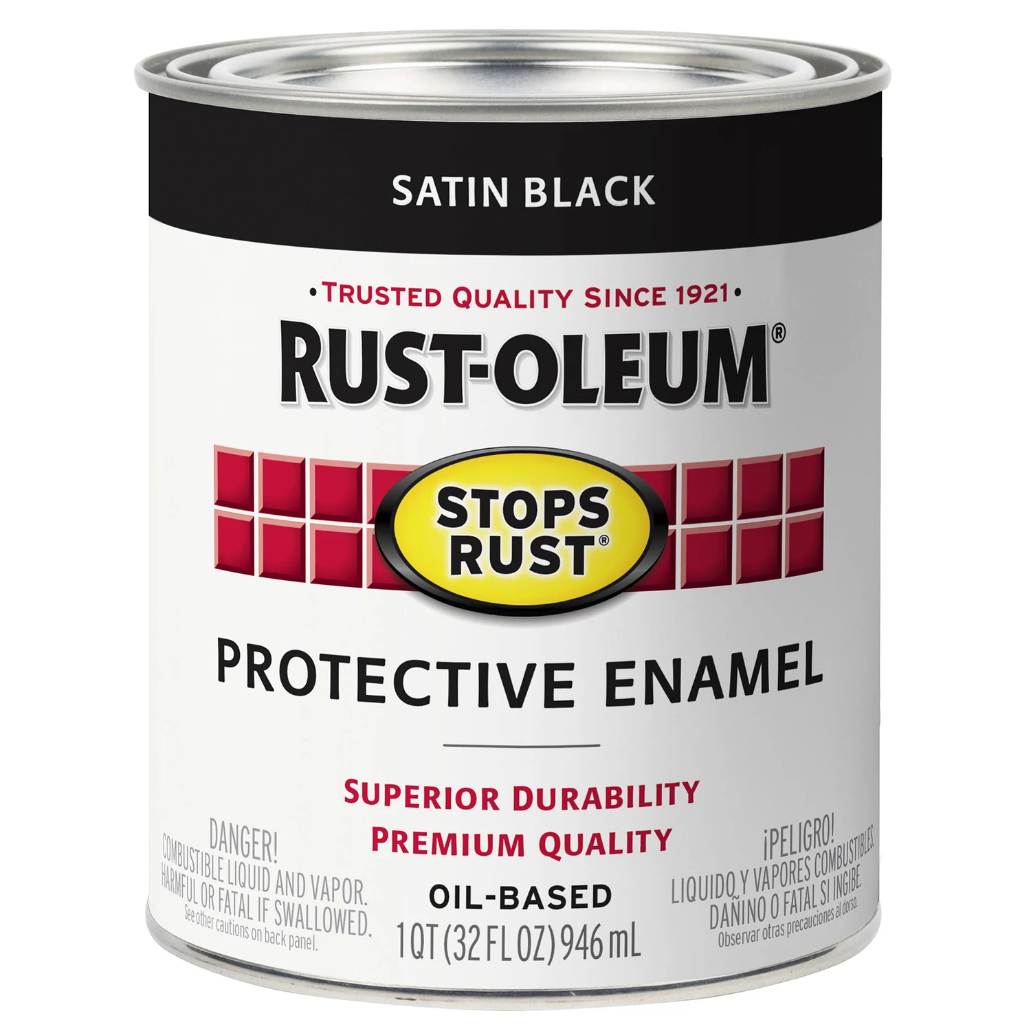 Stops Rust Satin Black Protective Enamel Paint 1 Qt, 100 Voc, 2 Count