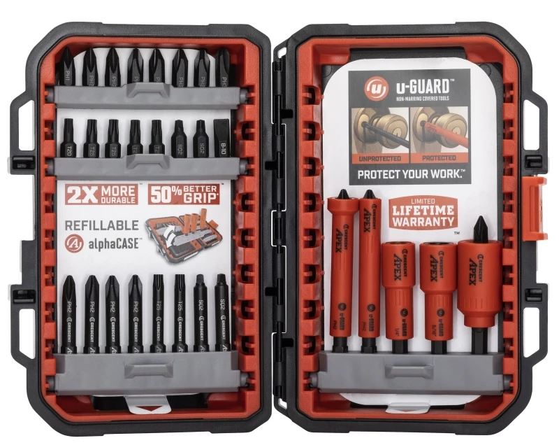 Apex 30-piece Impact Driver Bit Set With U-guard And Alphacase